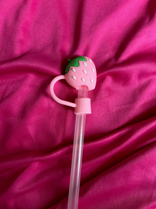 Pink Strawberry- Straw Cover